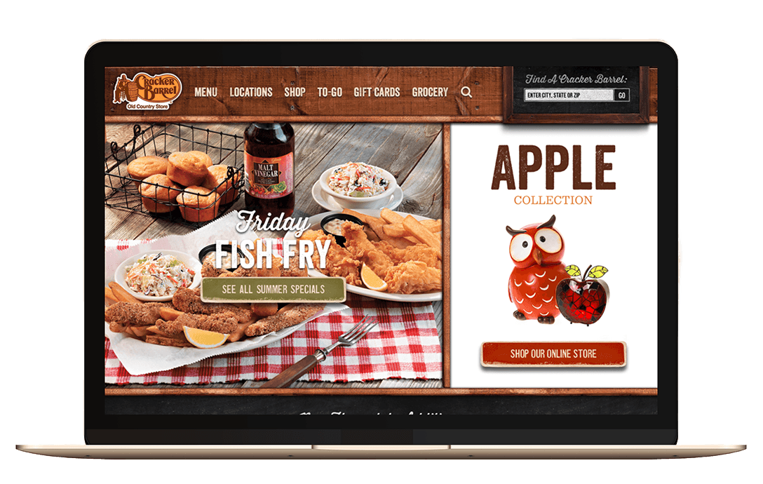 Cracker Barrel website redesign overview