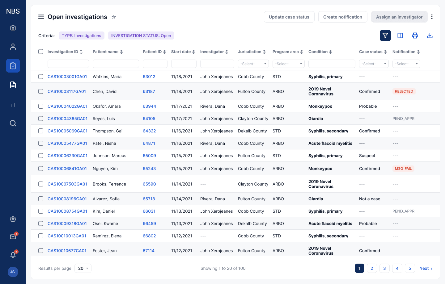 The shipped pattern: a filter row open above every column at once
